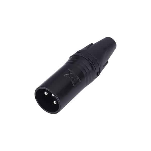 MX XLR 3 PIN MIC MALE CONNECTOR BLACK COATING.