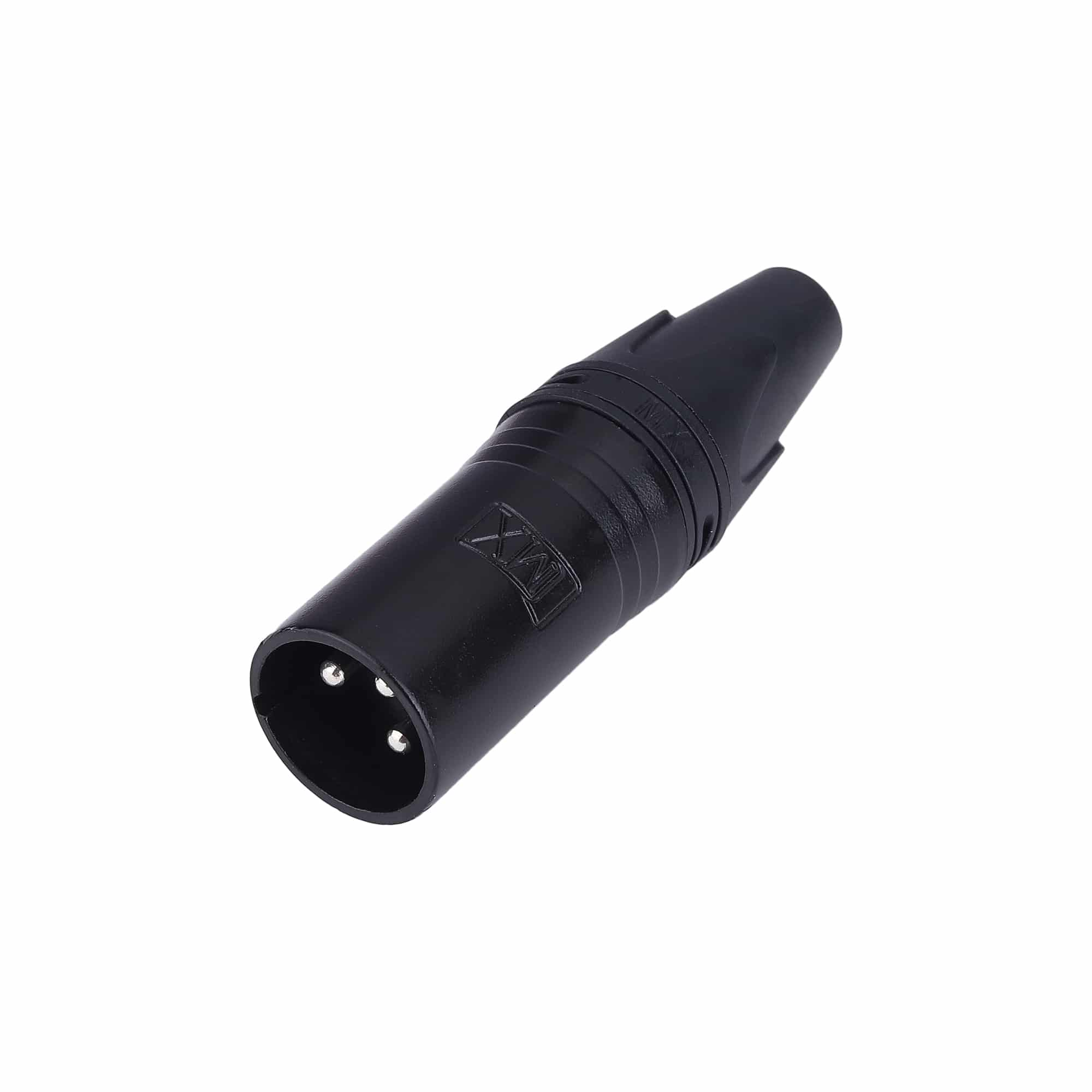 MX XLR 3 PIN MIC MALE CONNECTOR BLACK COATING.