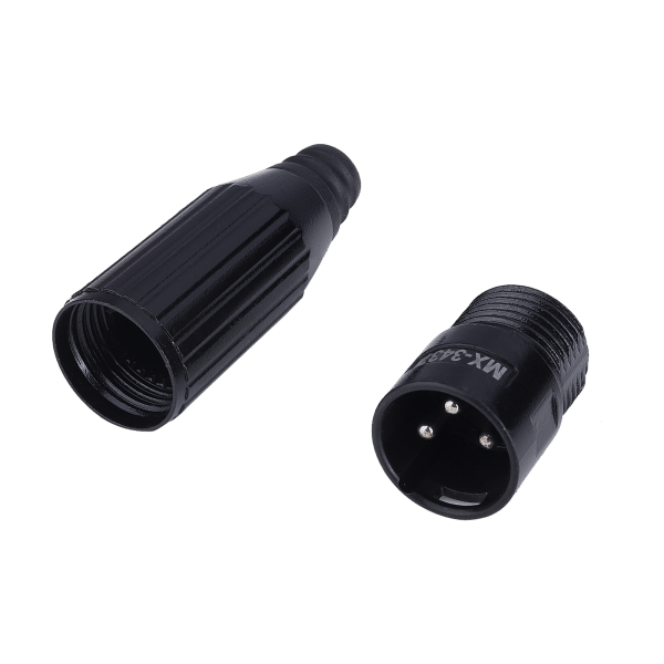 MX 3 PIN MIC MALE CONNECTOR XLR - BLACK COATING