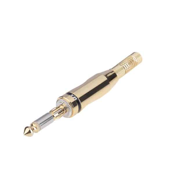 MX 6.35 MM P-38 MONO MALE PLUG HEAVY BERYLLIUM COPPER SPRING ACTION FULLY METALED WITH SPRING AND FULLY GOLD PLATED