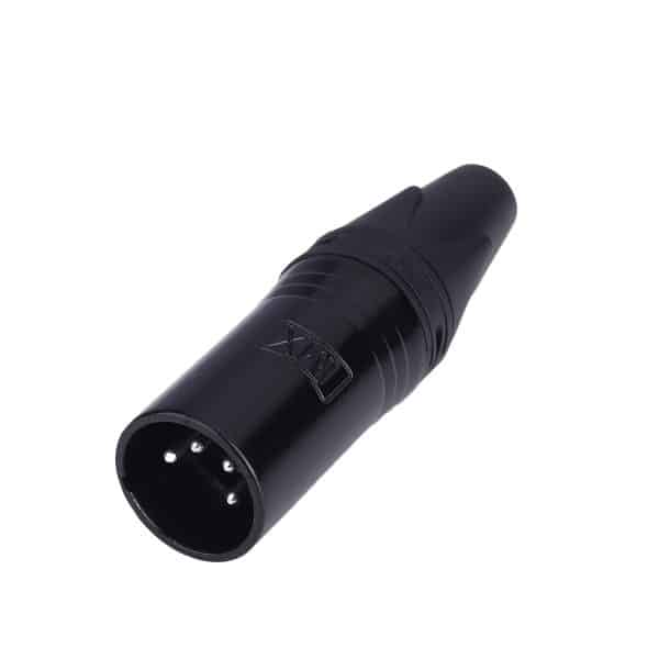 MX 4 PIN MIC MALE CONNECTOR XLR / (MC4 MMX) BLACK COATING