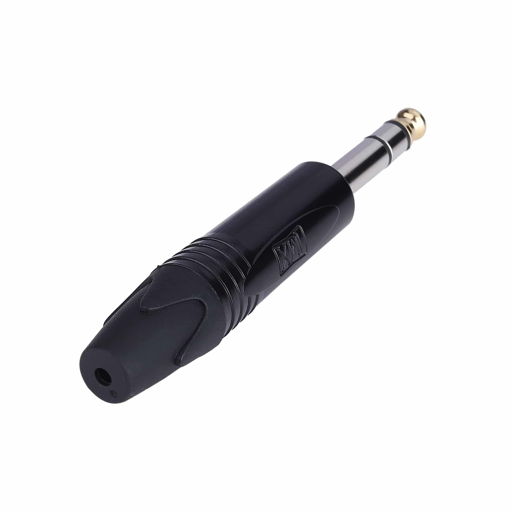 MX 6.35 MM P-38 STEREO MALE CONNECTOR HEAVY DUTY BLACK COATED WITH GOLDEN TIP - Image 2
