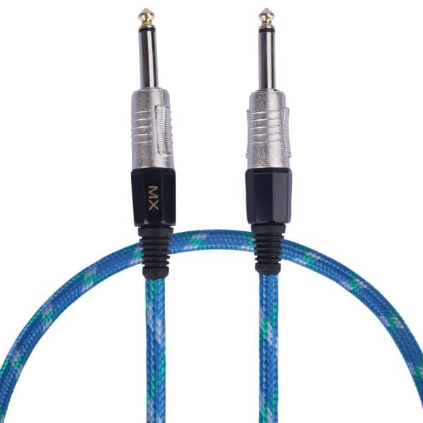 MX 6.35mm P-38 Mono Plug To 6.35mm P-38 Mono Plug Cord Tip Gold Plated Professional Microphone Cable 1.5M MX 2574