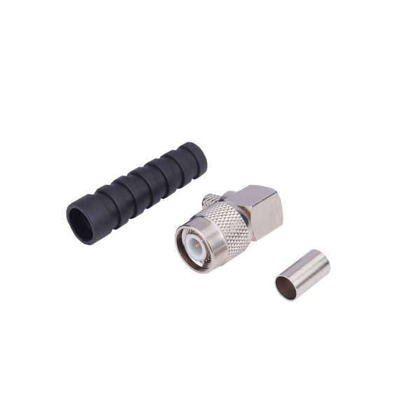 MX TNC Male Right Angle Connector Crimping Type for RG-58U/RG-59U Cable with Boot