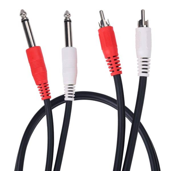 MX 2 X 6.35mm P-38 Mono Plug To 2 RCA Plug Cord (OFC Cable) MX 1118A