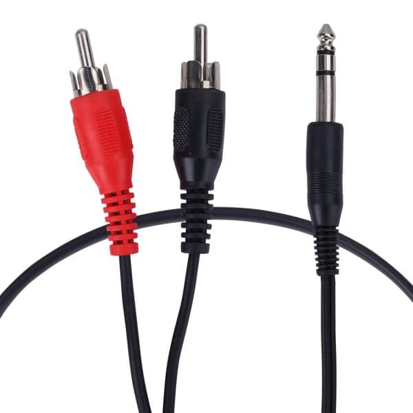 MX 6.35mm P-38 Stereo Plug To 2 RCA Plug Cord MX 631