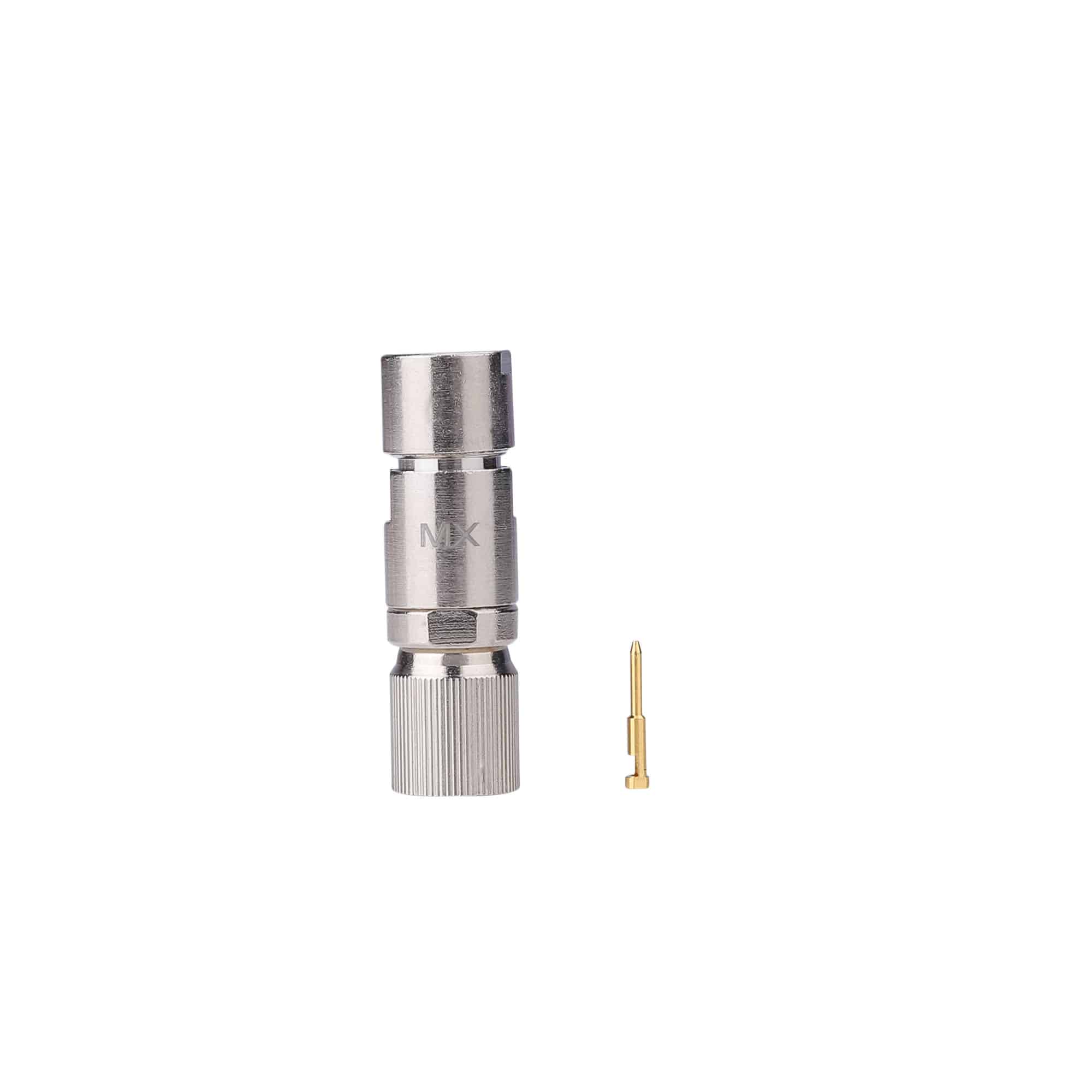 MX 1.6 / 5.6 Male Connector Clamp Type With Teflon For RG-58U (Gold Plated) - Image 2