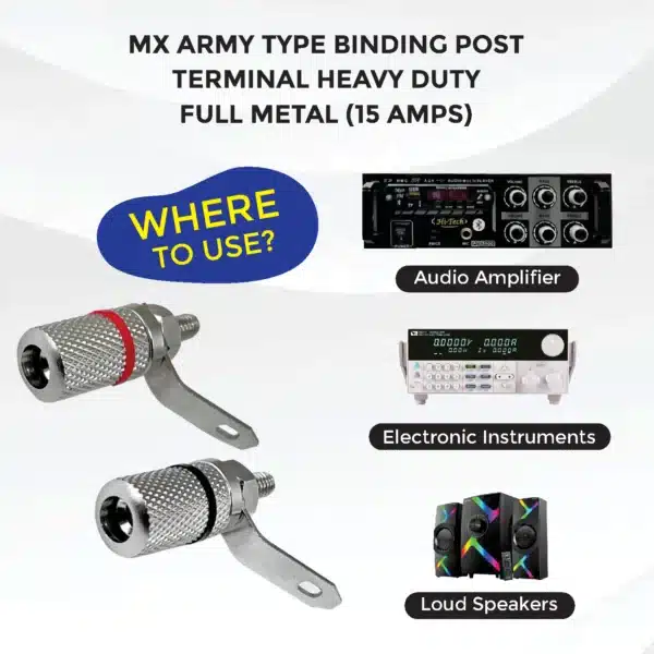 MX Army Type Binding Post Terminal Heavy Duty Full Metal (15 AMPS)