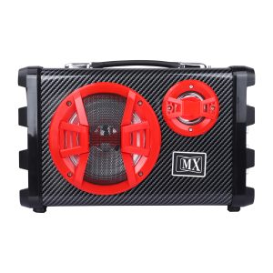 MX Portable PA Speaker with Microphone, Remote, Battery, Bluetooth, Aux Input, and Radio