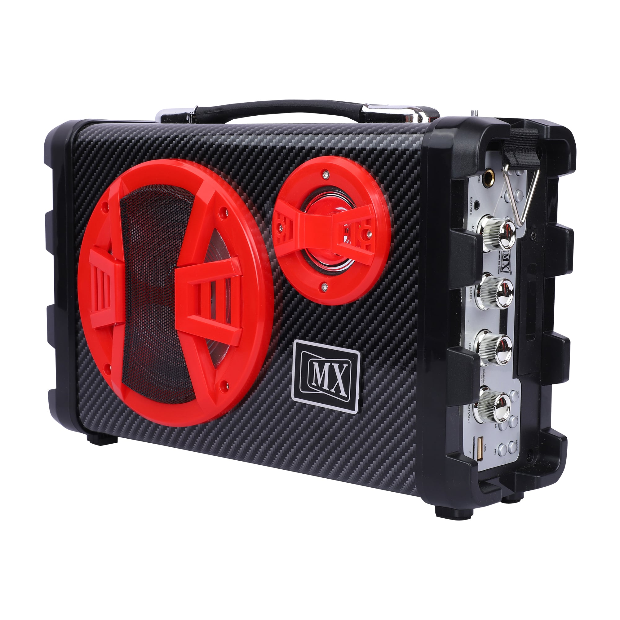 MX Portable PA Speaker with Microphone, Remote, Battery, Bluetooth, Aux Input, and Radio - Image 3