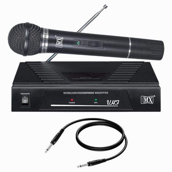 MX VHF Wireless Cordless Microphone System 1 Handheld Mic Fixed Frequency
