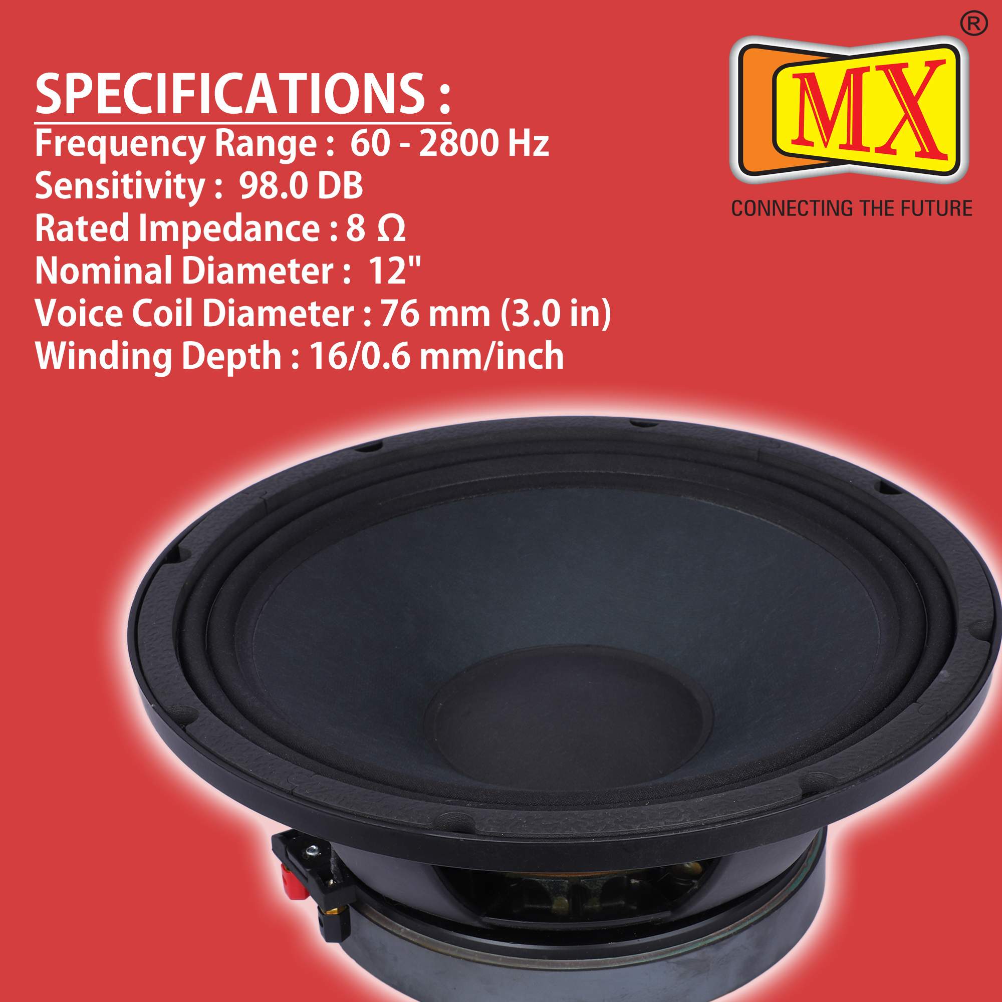 MX MB 12F300: 12-Inch Speaker with Powerful Handling and Seamless Response for High-Performance 2-Way and 3-Way PA Systems - Image 5