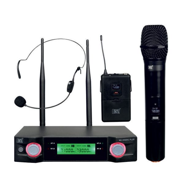 MX UHF Wireless Microphone System with One Handheld Mic and Lapel Mic - Fixed Frequency for Party, Wedding Host, Business Meeting, & Multi-Purpose Use