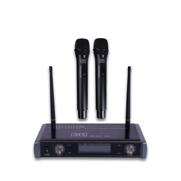 MX Dual UHF Wireless Microphone System with 2 Handheld Mics for Party, Wedding Host, Business Meeting & Multi-Purpose Use