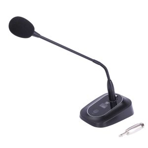 MX Professional Gooseneck Tabletop Conference Microphone with Touch Screen Switches and Digital Display for Various Meetings, Conferences, and Other Occasions