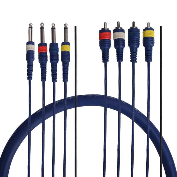 MX 4 RCA Plug To 4 P-38 Mono Plug Cord Heavy Duty MX 2235