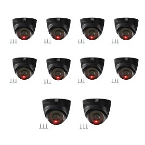 MX Dummy CCTV Camera / Dummy CCTV Dome Camera (Fake Camera No Audio/No Video) with Battery Operated Red Led Light is Ideal for Home, Office Dummy 2 (Pack of 10)