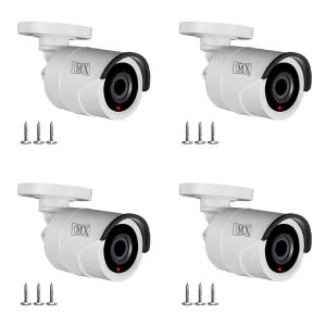 MX Dummy Fake Security Wireless Bullet CCTV Outdoor Camera Flashing Light D6_4 Security Camera White (MX Dummy 6) (Pack of 4)