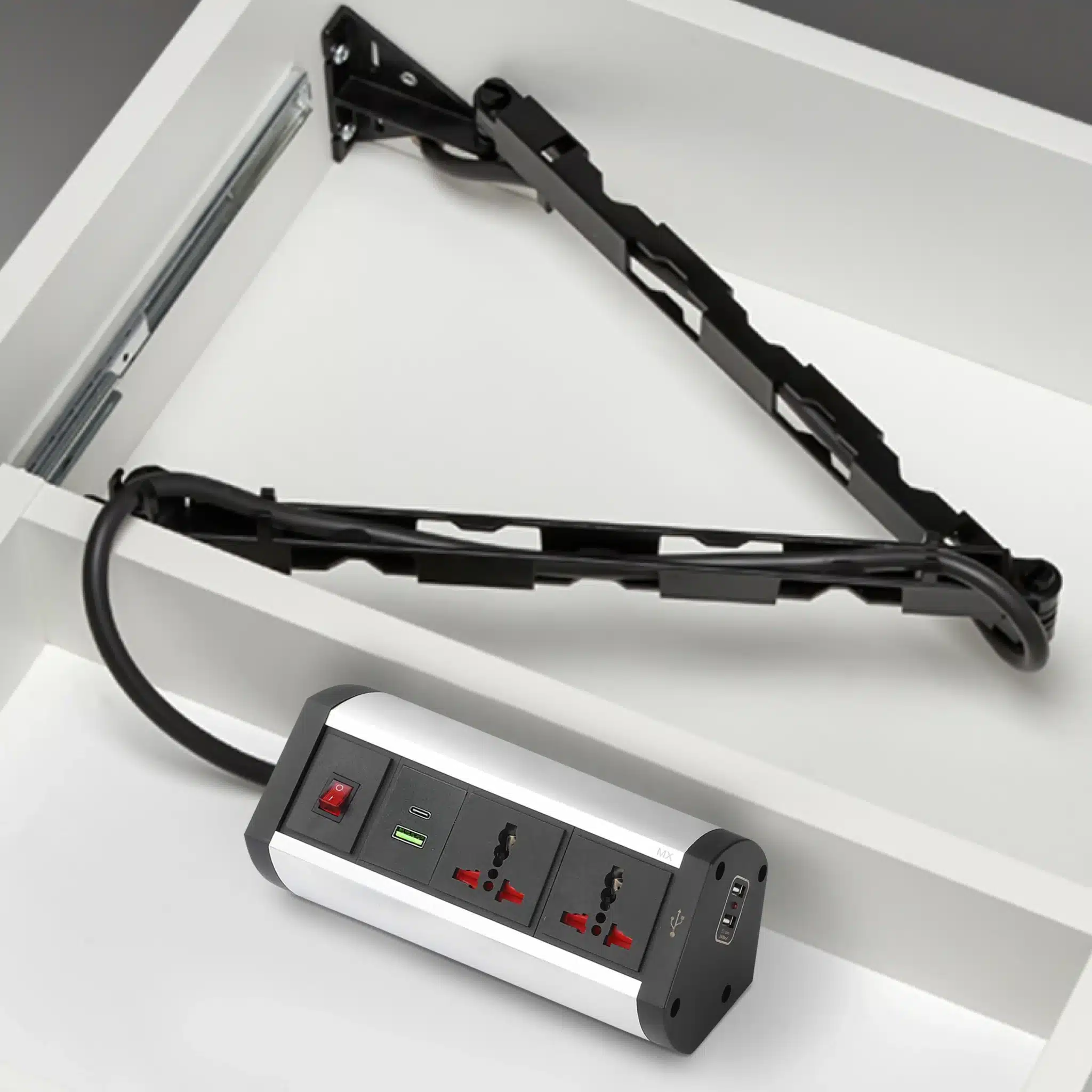 MX Cable Wing Black Cable Guide – Secure and Efficient Cable Management for Furniture - Image 3