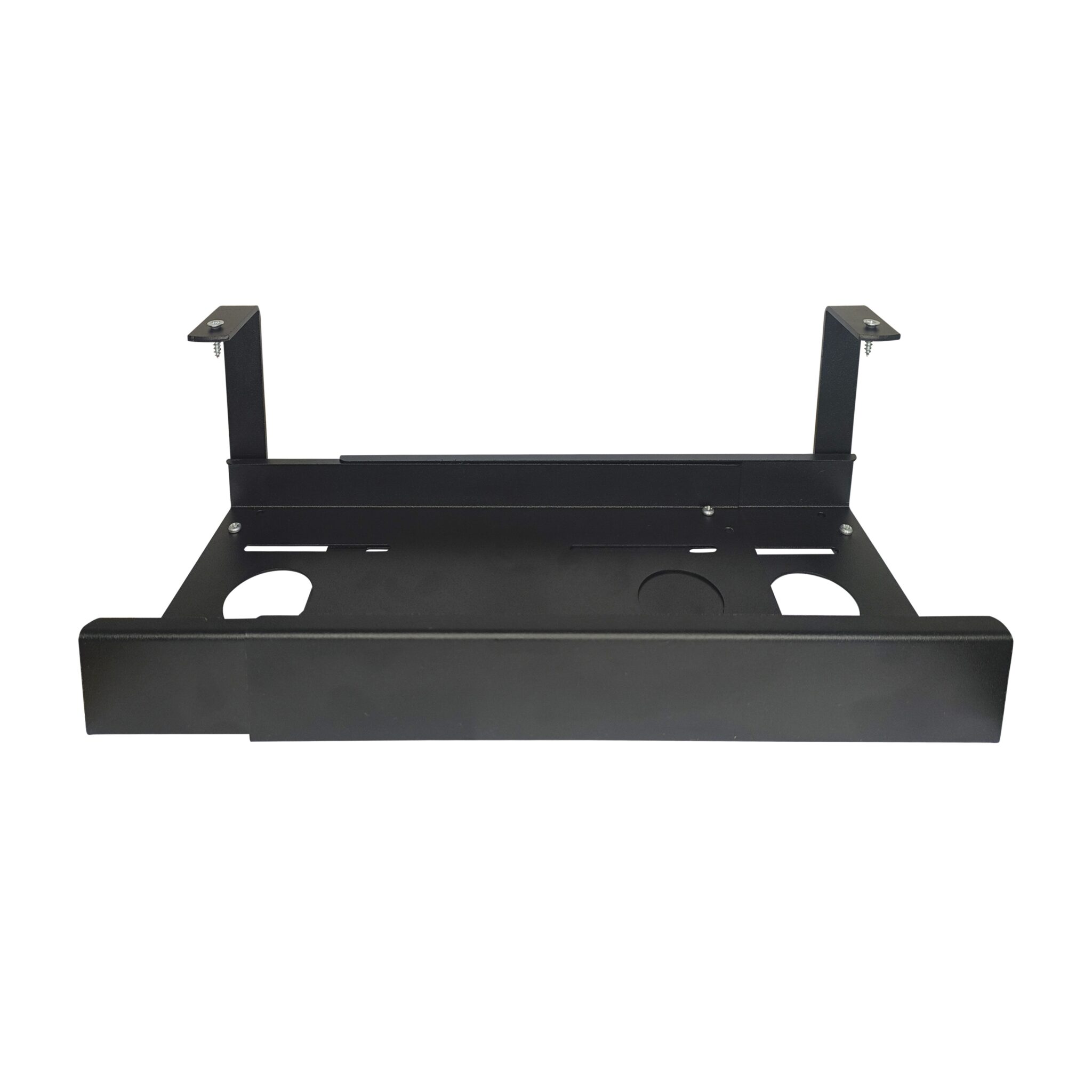 Adjustable Under-Desk Cable Management Tray (Metal) with PDU Mounting Bracket