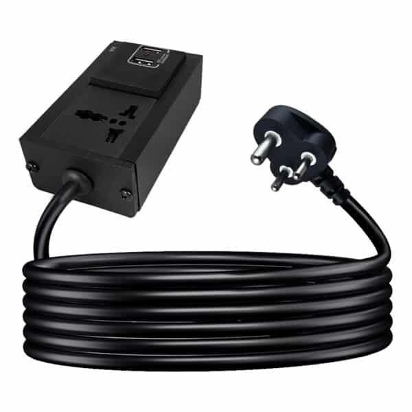 MX Single Socket Extension Board with 2 USB Ports (5V/2.4A) 3-Pin Plug 6a to 13a Socket 1.5 Meter Heavy Duty Cable Flame Retardant Body with Indicator & Safety Shutter