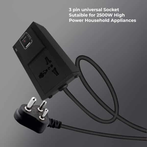 MX Single Socket Extension Board with 2 USB Ports (5V/2.4A) 3-Pin Plug 6a to 13a Socket 1.5 Meter Heavy Duty Cable Flame Retardant Body with Indicator & Safety Shutter