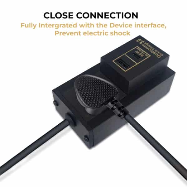 MX Single Socket Extension Board with Universal Socket | 95W USB Type-C PD & 1 USB-A Port | 3-Pin Plug | Flame Retardant Body | 1.5 Mtr Heavy-Duty Cable | Safety Shutter | 6A–13A Rated