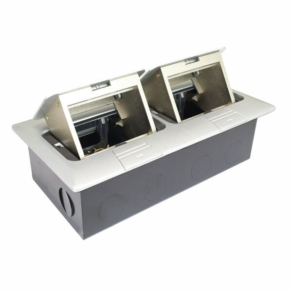 Aluminium 6-Module Pop-Up Floor Box (45 Series) for Concrete Floors