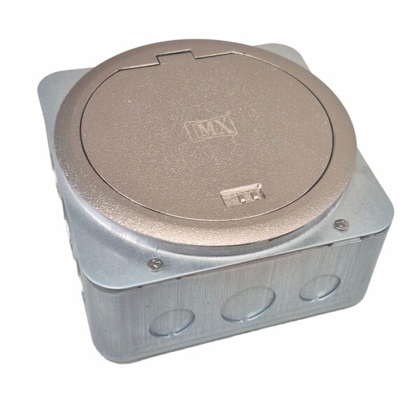 Watertight Round 4+2 Data Socket Pop-up Floor Box (IP65, Zinc Alloy) for Concrete Floors