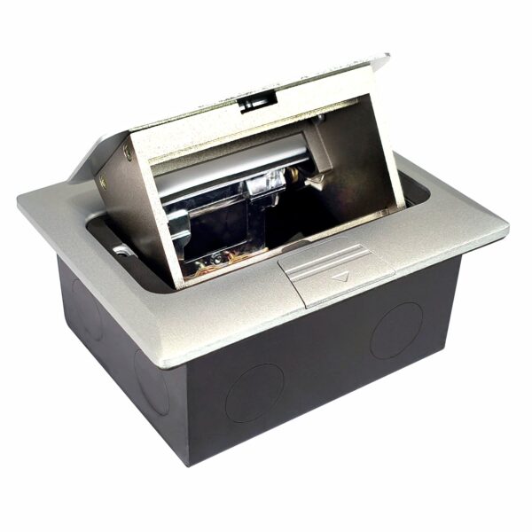 Aluminium 4-Module Pop-Up Floor Box (45 Series) for Concrete Floors