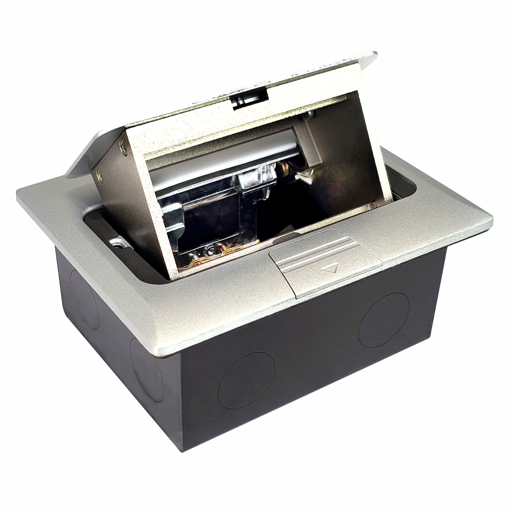 Aluminium 4-Module Pop-Up Floor Box (45 Series) for Concrete Floors