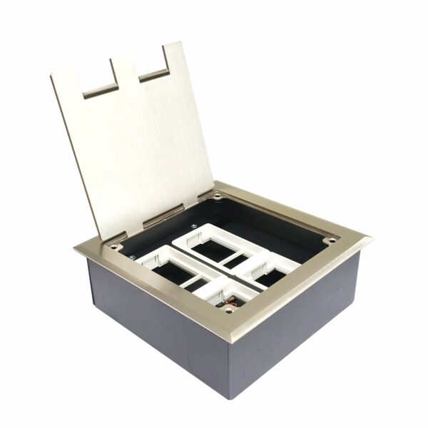 Flush Mount 10-Module Stainless Steel Pop-up Floor Box (45 Series) for Concrete Floors