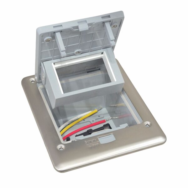 Watertight 3-Module Stainless Steel Pop-up Floor Box (45 Series, IP66) for Concrete Floors