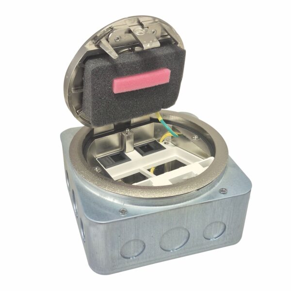 Watertight Round 4+2 Data Socket Pop-up Floor Box (IP65, Zinc Alloy) for Concrete Floors