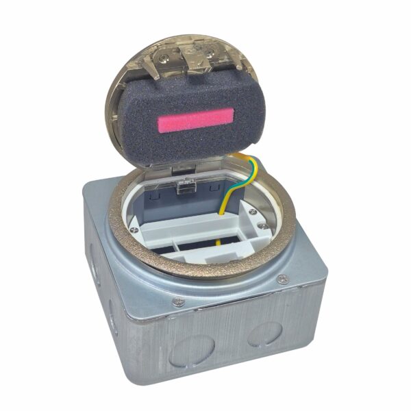 Watertight 3-Module Round Zinc Alloy Pop-up Floor Box (IP65, 45 Series) for Concrete Floors