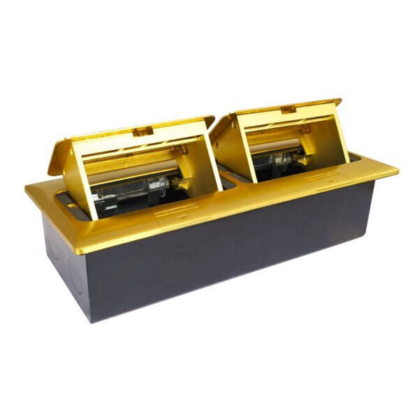 Brass 8-Module Pop-Up Floor Box (45 Series) for Concrete Floors