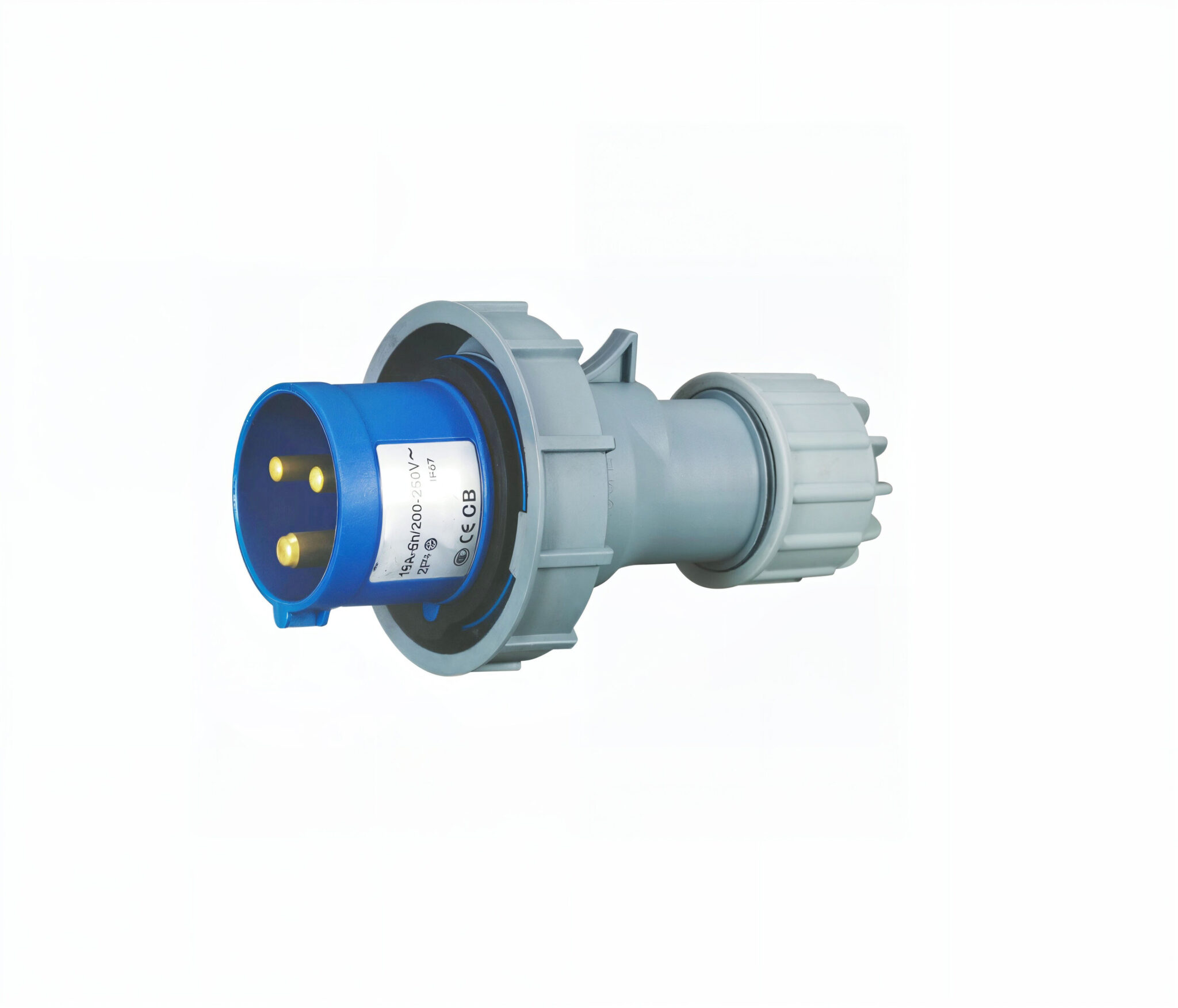 IP67 32A 3‑Pole Industrial Plug (2P+E) – 230V Waterproof Connector