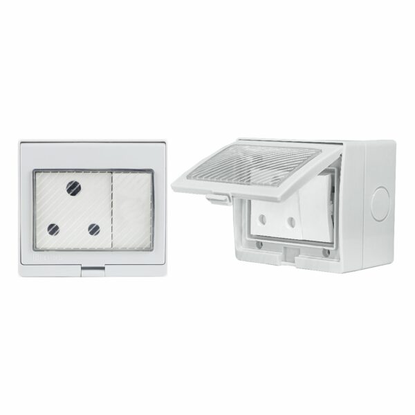 MX 7277 IP55 Waterproof 3 Module 16A Indian Socket (ISI Marked) with Switch – Outdoor Power Solution