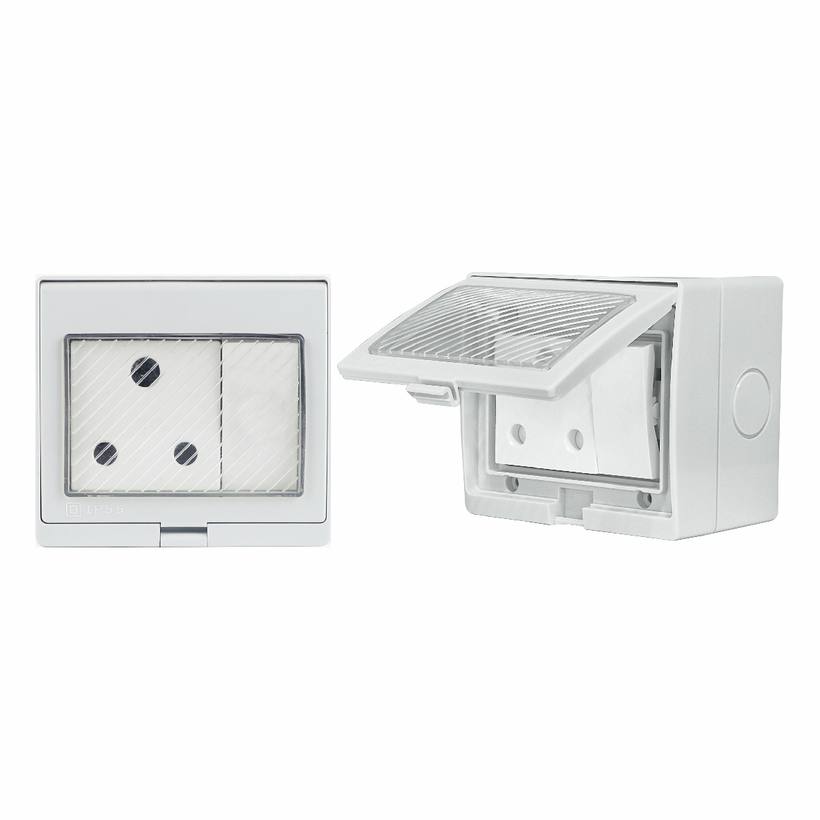 MX 7277 IP55 Waterproof 3 Module 16A Indian Socket (ISI Marked) with Switch – Outdoor Power Solution