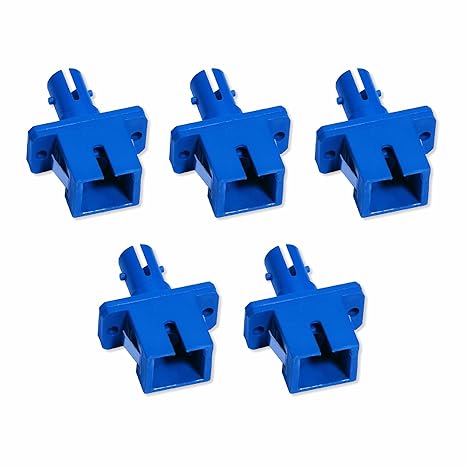 MX ST/SC Fiber Optic Adapter, Blue | Multimode Connector | Female-to-Female Network Cable Coupler | Low Insertion Loss, Durable Construction, High-Precision Optical Alignment-Pack of 5