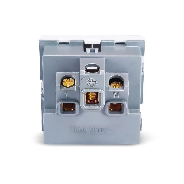 MX 3-Pin Universal Socket, Shuttered 2-Module 13A 250V – Compatible with UK & European Plugs, Modular 45×45 mm Faceplate, Child Safety, Electrical Wall Socket