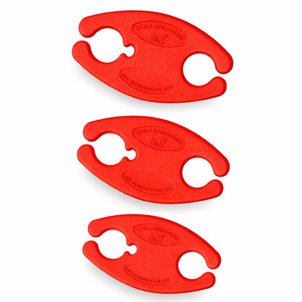 MX Cord Wrap Organizer 3 Pack – Small, Medium & Large Cable Holders, Desk Cable Management Cable Organizer for Chargers, Earbuds, USB Cables, Laptop Power Cords, Travel & Desk Cord Management(Red)