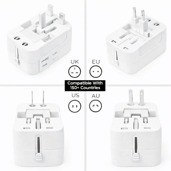 MX Universal Travel Adapter, Worldwide All over 150 International Countries with LED & Child Safety Shutter-Universal Socket Compatible in UK, Europe, USA, Australia, China, Japan & Thailand Red
