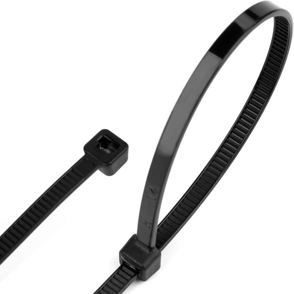 MX Teeth Grip Nylon Self Locking Cable Ties, Black (100 mm x 2.5 mm, 4 inch, Pack of 100) – Heavy Duty Strong Zip Wire Fastener Organizer Tie