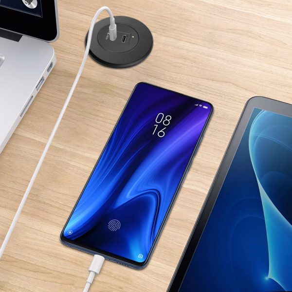 MX Classic Slim In-Desk USB-C + C Fast Charger 35W | 45W | 65W | Flush Mount | 70mm Cap / 41x41mm Cutout