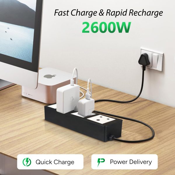 MX Power Strip with Indian Standard 3-Pin Socket 6 Amp & Flush Switch | 35W USB A+C Fast Charging | ISI Marked Cord