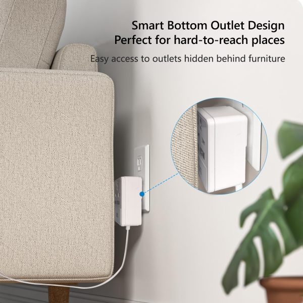 MX 45W GaN Multi Plug Indian Pin Adapter with Universal Socket & Dual USB-C PD Fast Charging