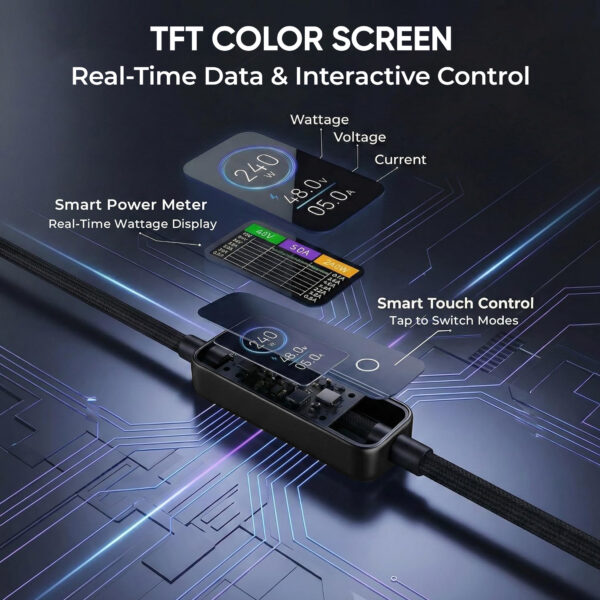MX USB-C & USB-C Cable 240W High Durability Nylon USB PD Compatible (First Ever Real-Time Display) [Compatible with iPhone/MacBook/iPad/Galaxy/Pixel/Windows PC] (240W 3.9 ft/1.2 m Space Grey)