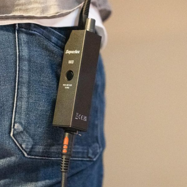 Superlux HA1D Wired Personal in-Ear Monitor Amplifier for Stage and Worship | For worship teams and live musicians; Zero-latency monitoring, locking XLR/TRS input and up to 12-hour AAA battery life.