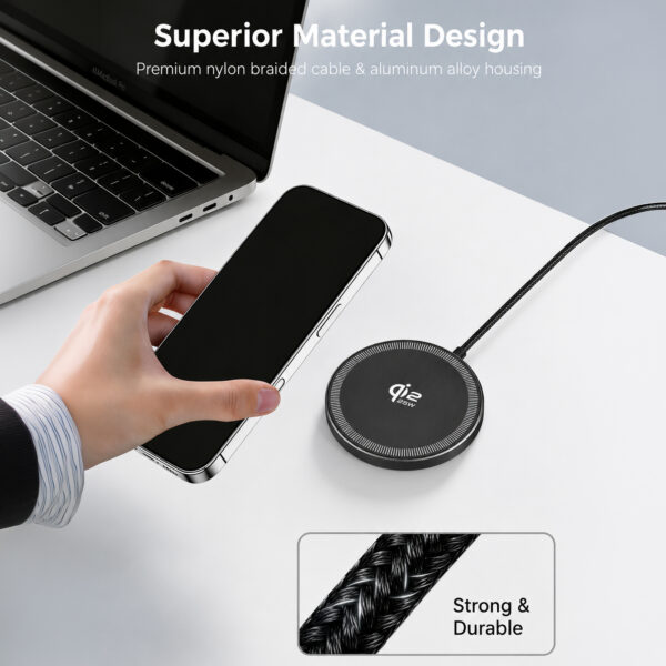 MX 25W Qi2.2 Magsafe Wireless Charger, Fastest Wireless Charging - Charge 50% in 30 mins, New Qi2.2 Certified Technology, iPhone 12 to 17 All Models & Android Wireless Devices (Space Grey)